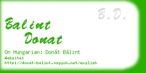 balint donat business card