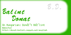 balint donat business card